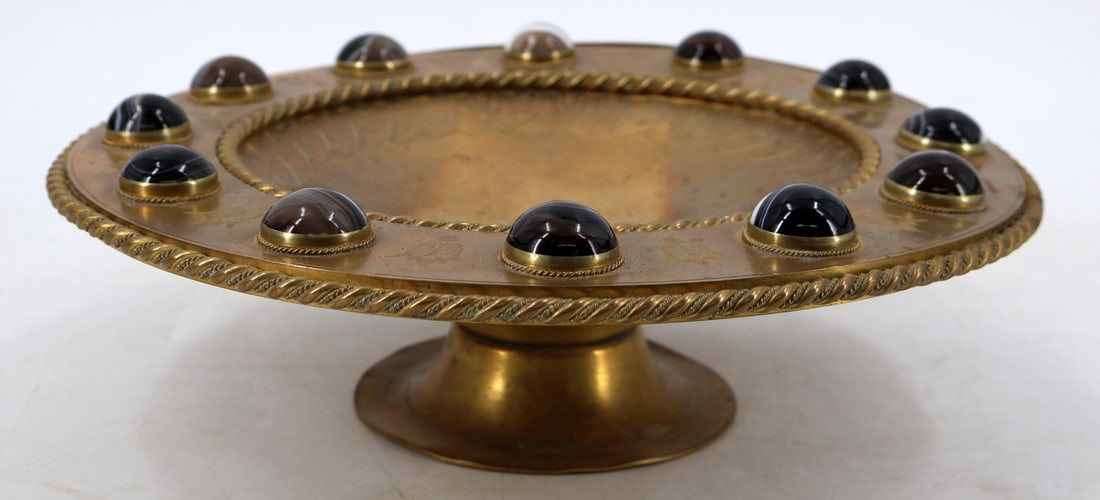 (2) Banded Agate and Brass Objects. - 7