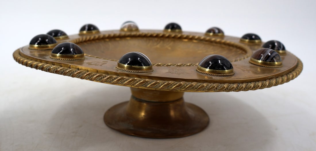 (2) Banded Agate and Brass Objects. - 8