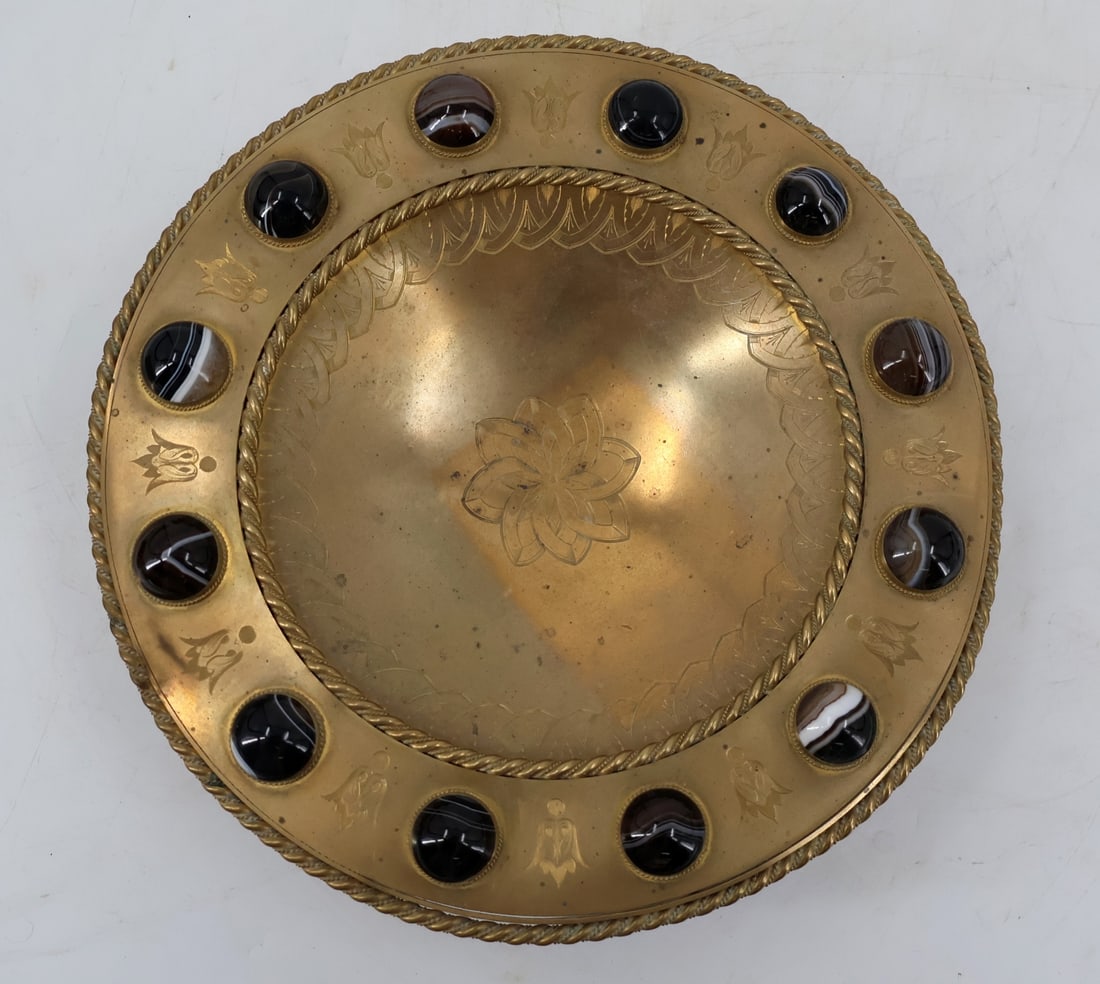 (2) Banded Agate and Brass Objects. - 9