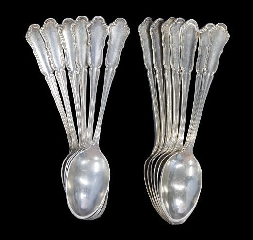 SILVER German .800 Silver Partial Flatware Service - 10