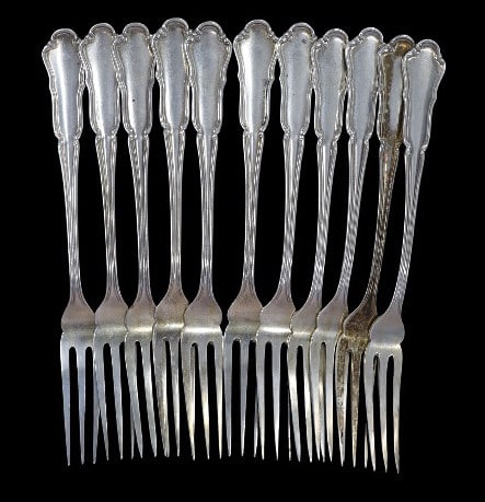 SILVER German .800 Silver Partial Flatware Service - 12