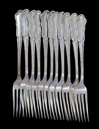 SILVER German .800 Silver Partial Flatware Service - 13