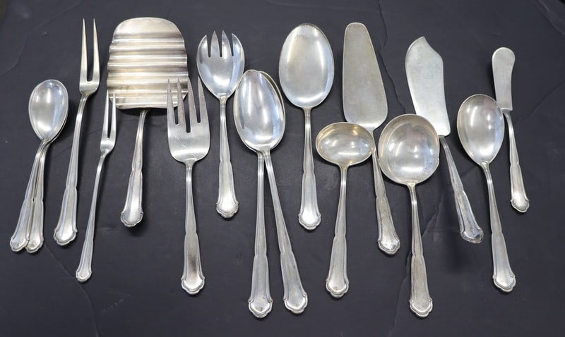 SILVER German .800 Silver Partial Flatware Service - 17