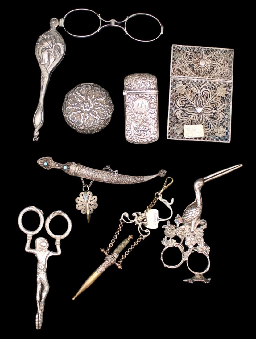 SILVER. Collection of Silver & Gilt Metal Objects. (1 of 20)