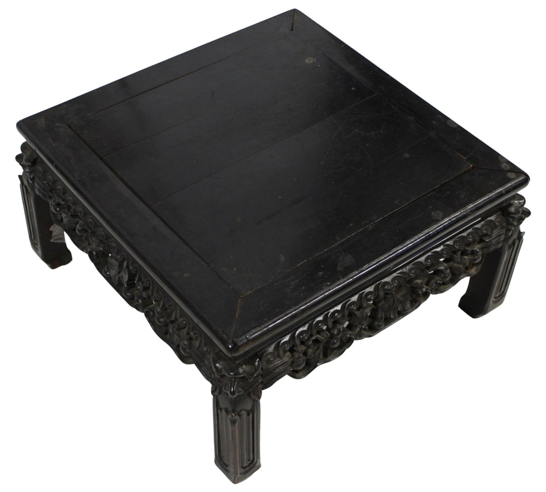 Antique Chinese Carved Hardwood Low Table. (1 of 5)