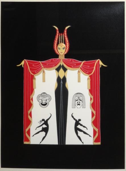 ERTE. Pencil Signed Serigraph "Broadway's In: Fashion." Pencil signed lower right, numbered 172/300 lower left. 1978 Circle Art Corp blind stamp lower right, Circle Gallery label verso. From a Bronxville, NY home. Dimensions: Image - 17.25" high