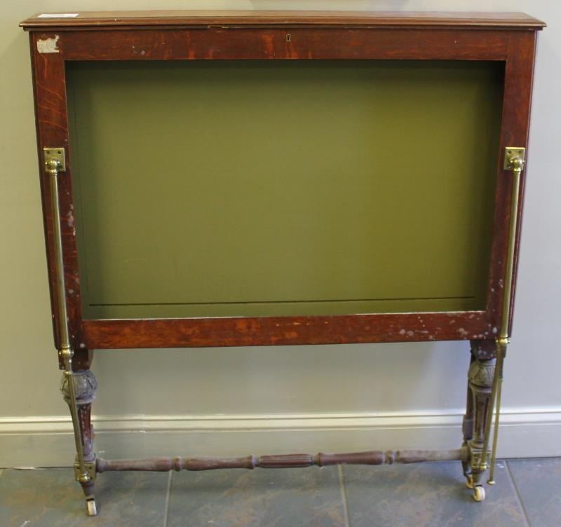 Antique English Oak Folio or Map Cabinet.: Quarter sawn oak, brass hardware stamped Bunyard London. From an Irvington, NY estate. Dimensions: closed - 38.5" wide x 43.25" high.