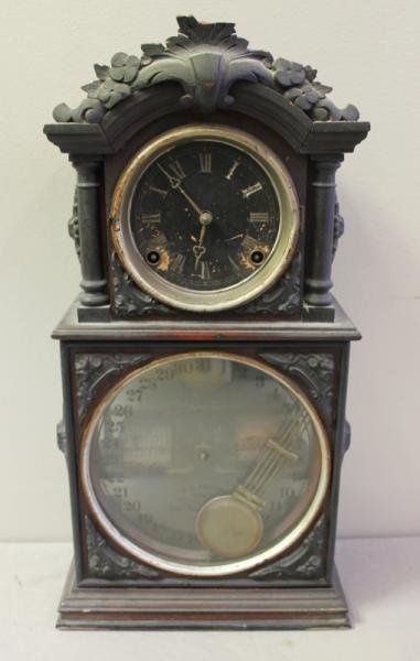 Rare Antique Ithaca 3 1/2 Parlor Clock.: With a Hortons patent dial. From a Farmingdale, NY home. Dimensions: 10.25" w x 5.25" d x 19.75" h.
