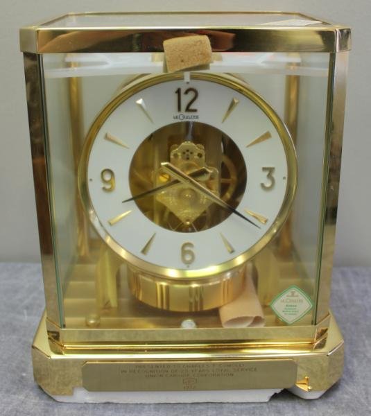 Le Coultre Atmos Clock #350646.: Found in a Mt Vernon, NY estate on a mantelpiece - never used. Was in original packaging which was removed because of dirt and sticky residue. The clock is as found, never used. Serial #340646. With p