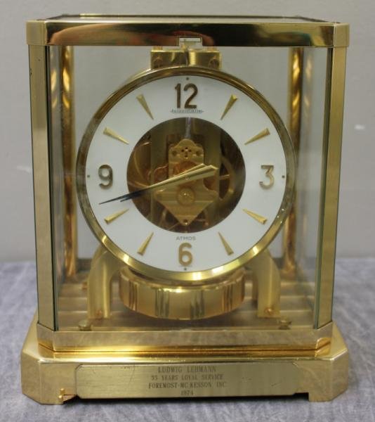 Jaeger Le Coultre Atmos Clock.: Serial number 418375. From a New York, NY home. Condition: Good.