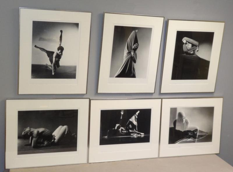 MORGAN, Barbara. 6 Silver Gelatin Prints. 4 of: Martha Graham and 2 of Jose Limon. "Jose Limon - Mexican Suite -Indio" - signed Barbara Morgan 1944 in ink lower right, titled inscribed in ink lower left, image - 16.75" high x 13.25" wide. "Jose Lim