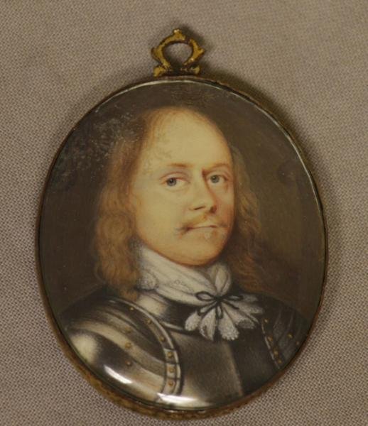 Attributed to David des Granges. Portrait: Miniature of a Gentleman in Armour on Bone/Ivory. Purchased from Bonhams, London in November 2007, lot 65, for £2,133 or approx. $4,000. David des Granges (British, c. 1611-1671/2). From a Yonkers, N