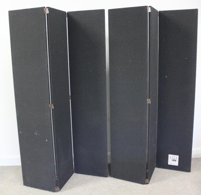Pair of Magneplanar 4 Omega Screen Speakers.: From a Larchmont, NY estate. Condition: Dirty and wiring / fuses not checked. Sold as is. Dimensions: Each panel - 16" w x 72.5" h.