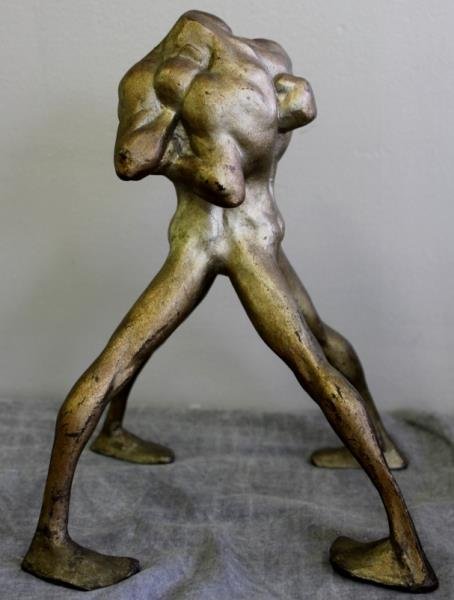 Cubist Gilt Bronze Sculpture.: Signed Frankenberg, for Arthur Von Frankenberg. Please take note that Frankenberg is known for being the founder of Frankart. Gifted to the consignor's family by Frankenberg years ago as he was a fami