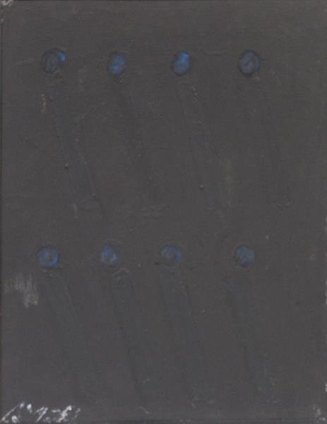 Adja Yunkers #68 "Pueblo XVIII".: Acrylic on board. Signed and dated 1976. Nielsen Gallery, Boston label verso. Dimensions: 30" high x 24" wide.