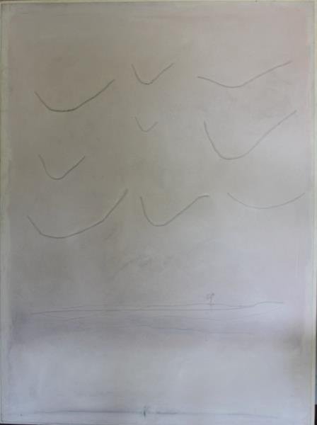 Adja Yunkers #78 "Endless Things II" Left Side of: Triptych. Acrylic on canvas. Signed, titled and dated 1975 verso. From the collection of Adja Yunkers. Dimensions: 68" high x 50.25" wide. Condition: As found in a storage unit, some with light soilin