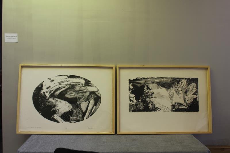 Adja Yunkers #106. "Skies of Venice VIII" Series.: Includes framed pencil signed and numbered 5/10 dated 1960. From the collection of Adja Yunkers. Dimensions: 29" x 41" w each.