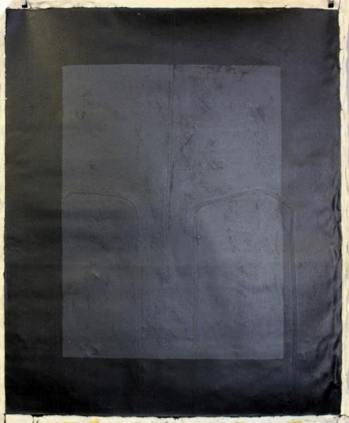 Adja Yunkers. Acrylic / Collage On Canvas .R8: " Doors To Memory." Signed and dated verso 1978. From the collection of Adja Yunkers. Condition: Overall good .Needs stretching and framing as was rolled in storage .