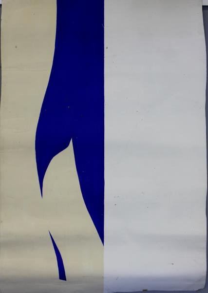 Adja Yunkers. Acrylic / Collage On Canvas . R14: Signed and dated verso 1968. From the collection of Adja Yunkers. Condition: Overall good .Needs stretching and framing as was rolled in storage .Creases and uneven edges ,tiny losses , dirty .