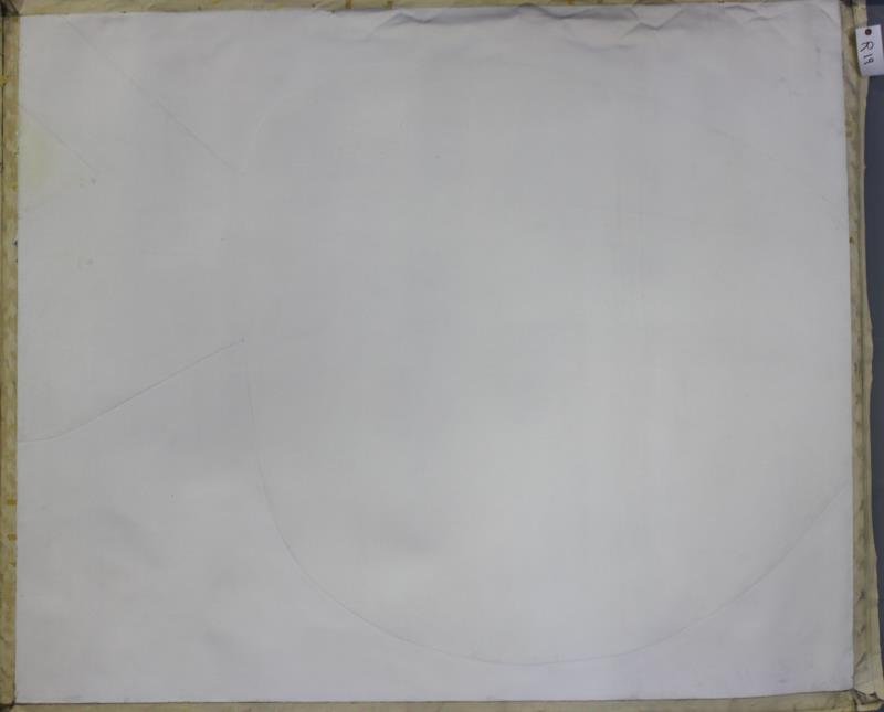 Adja Yunkers. Acrylic / Collage On Canvas.R 19: " La Cagole disguised." Signed and dated verso. From the collection of Adja Yunkers. Dimensions: 60" x 72:Overall good .Needs stretchi" . Condition: Overall good .Needs stretching and framing as was r