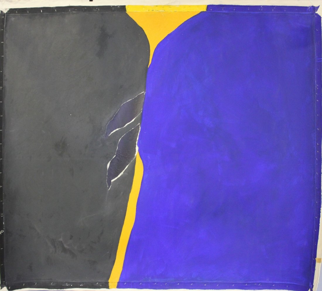 Adja Yunkers. Acrylic / Collage On Canvas . R 40: " Homage to the monks of Saigon " . Signed and dated verso 1965. looks to be second version circa 1974 Dimensions: 62.5" x 72.5" Condition: Overall good .Needs stretching and framing as was rolled in 