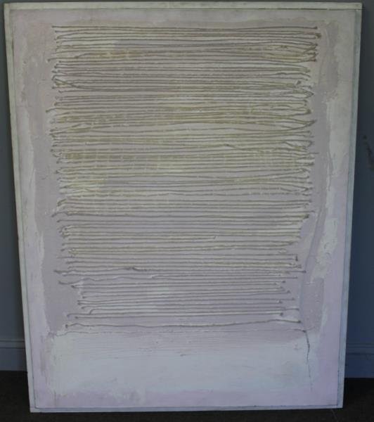 Adja Yunkers. Acrylic / Collage On Canvas.: "Endless Things." Signed and dated verso Feb 1975. From the collection of Adja Yunkers.