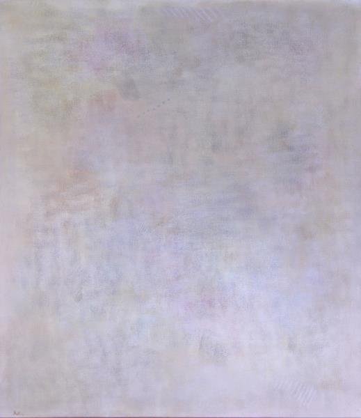 NATKIN, Robert. Acrylic on Canvas, "Bath Series".: "Bath 74-37" 1974. Signed lower left. Andre Emmerich Gallery, New York label verso. From a New Rochelle, NY home. Dimensions: 77" high x 68" wide. Condition: Very good.