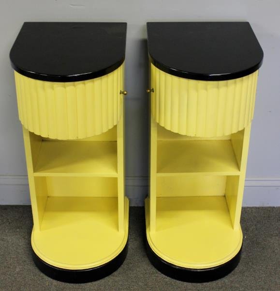 Pair of Art Deco Kittinger Stands.: From a Stamford, CT location. Dimensions: 12.75" w x 15" d x 30" h.