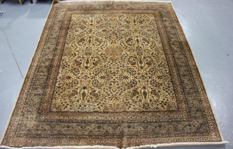 Antique / Vintage Carpet.: From a Greenwich, CT estate. Dimensions: 7' 10.5" x 9' 8." Condition: Good.