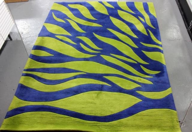 Midcentury Blue and Green Edward Fields Carpet.: From a Philadelphia, PA collector. Dimensions: 8' x 10.'