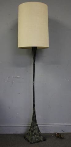 Midcentury Stewart Ross James for Hansen Lamp: Indistinctly signed on base. Original shade and nice early porcelain rotating sockets. Possibly important midcentury design, high quality and unusual. From a Larchmont, NY estate. Dimensions: 60" h ov