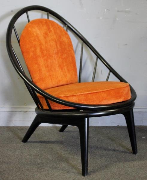 Midcentury Selig Lounge Chair.: From a Manhattan, NY estate. Dimensions: 28" w x 27" d x 30" h. Condition: Good.