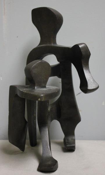 BARRETT, Bill. 1986 Abstract Bronze Sculpture.: Incised signature and date. Bill Barrett (American, active in New York and California, b. 1934). From a Mamaroneck, NY collector. Dimensions: 10" high x 6" wide. Condition: Good.