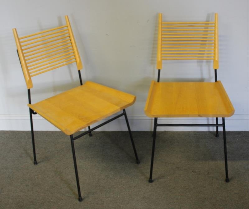 Pair of Modern Paul McCobb Style Side Chairs.: Unmarked. From a Manhattan, NY estate. Dimensions: 18" w x 20" d x 34" h. Condition: Good.