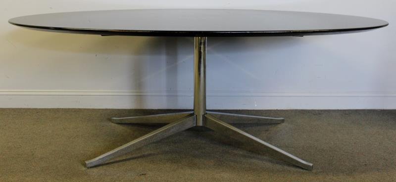 Midcentury Knoll Conference / Dining Table.: Wood top and chrome base. Unmarked. From a Scarsdale, NY estate. Dimensions: 78" w x 47.5" d x 28" h. Condition: Good.