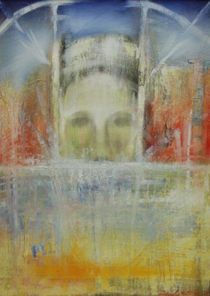 ROBBINS, Michael. Oil on Canvas. "Liberty": Signed and dated lower right. Michael Robbins (American- New York, b. 1940). From a Mt Vernon, NY storage location. Condition: Good.