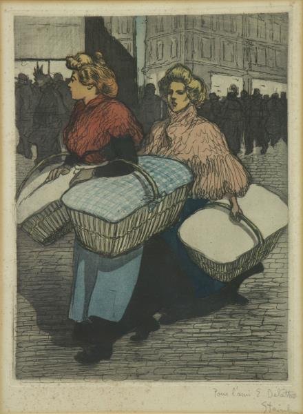 STEINLEN, Theophile A. "Blanchisseuses Reportant (1 of 5)