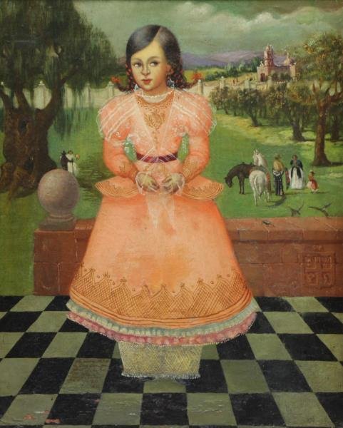 Spanish School. 19th C. Portrait of a Girl. Oil on (1 of 7)