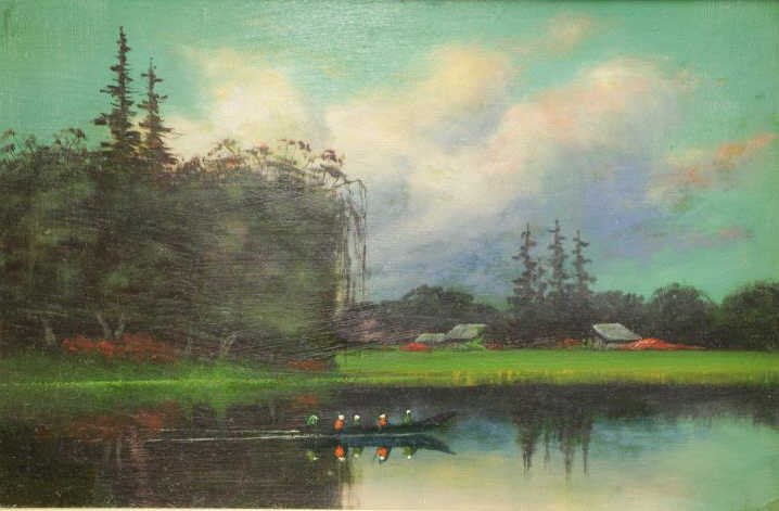 STUART, James E. Oil on Wood Panel. "Near (1 of 5)