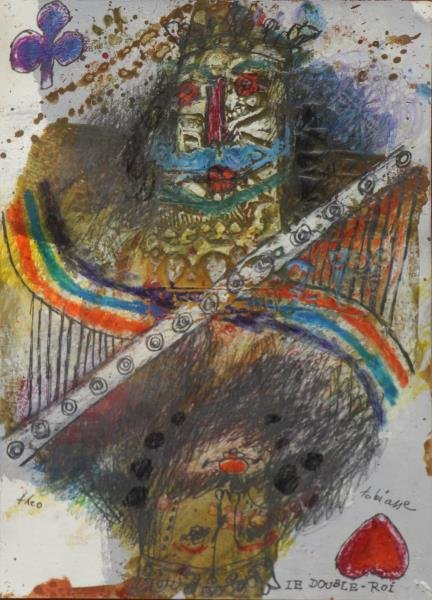 TOBIASSE, Theo. Mixed Media on Paper. "Le Double (1 of 5)