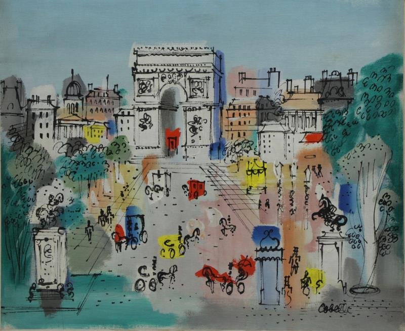 COBELLE, Charles. Oil on Canvas. Arc De Triomphe. (1 of 4)