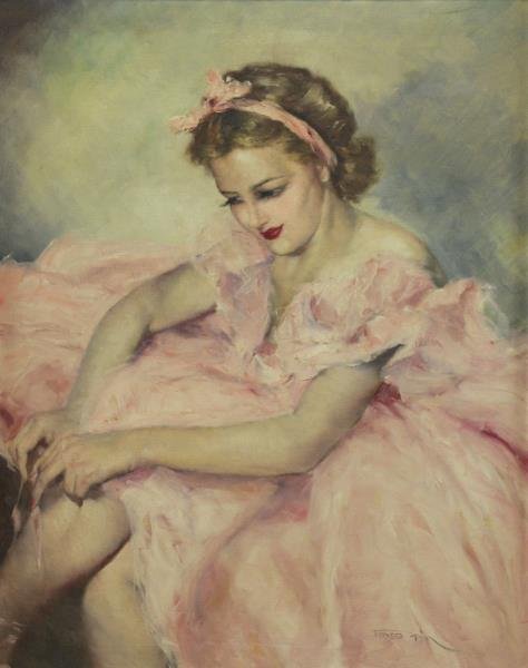 FRIED, Pal. Oil on Canvas. Ballerina. (1 of 4)