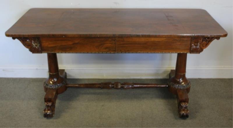 Regency Rosewood 2 Drawer Console. (1 of 8)