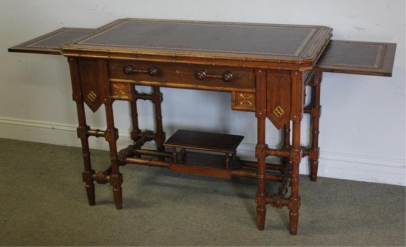 Victorian Leathertop & Gilt Decorated Eastlake (1 of 7)