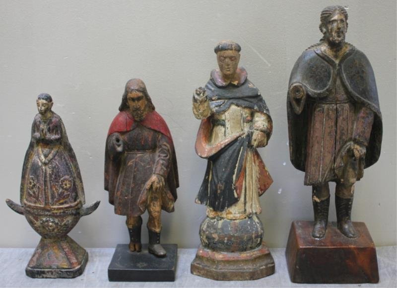 A Group of 4 Antique Santos Figures. (1 of 10)