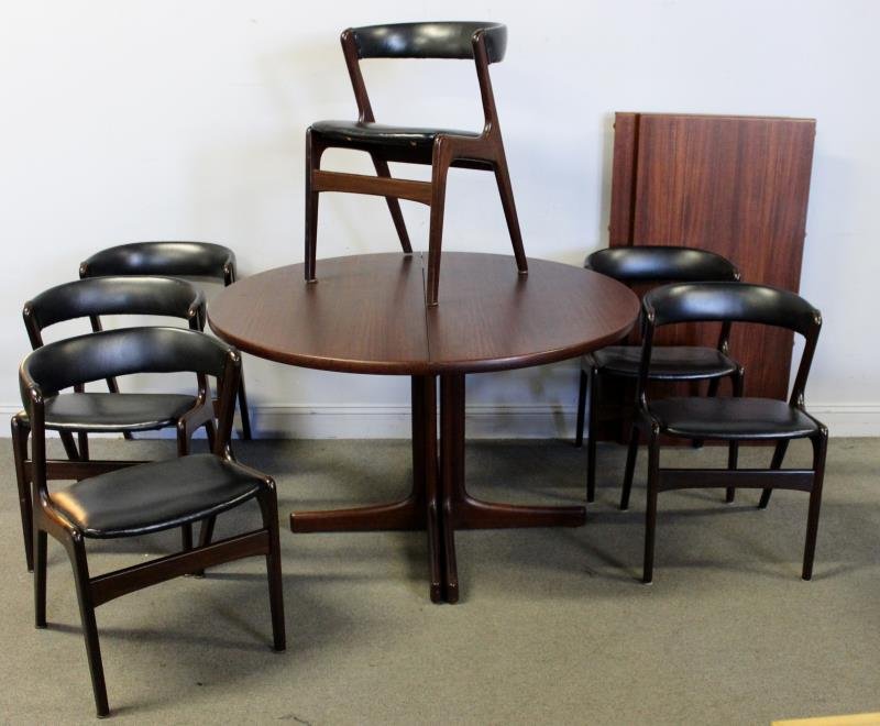 Midcentury Scandanavian Dining Set with 6 Chairs. (1 of 4)