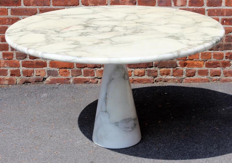 Angelo Mangiarotti Italian Marble Pedestal Table. (1 of 3)