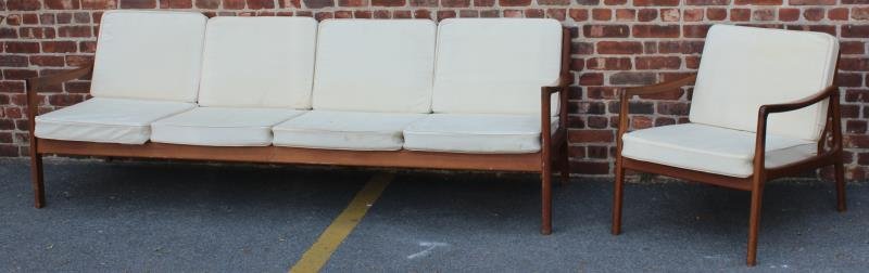 Midcentury Ole Wanscher 4 Seat Sofa and Lounge (1 of 9)