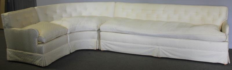 Downfilled and Upholstered Sectional Sofa.: From a Greenwich, CT estate. Condition: overall good, used.