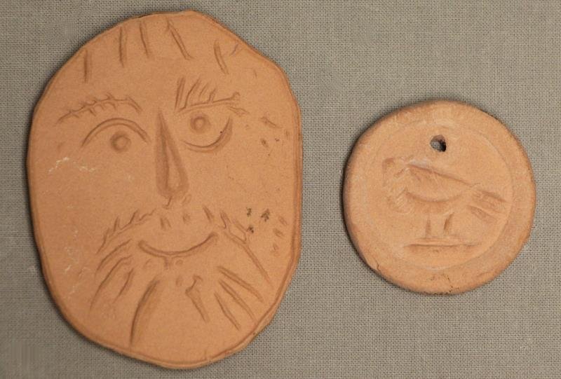PICASSO. Two Madoura Red Earthenware Clay Pendants (1 of 7)